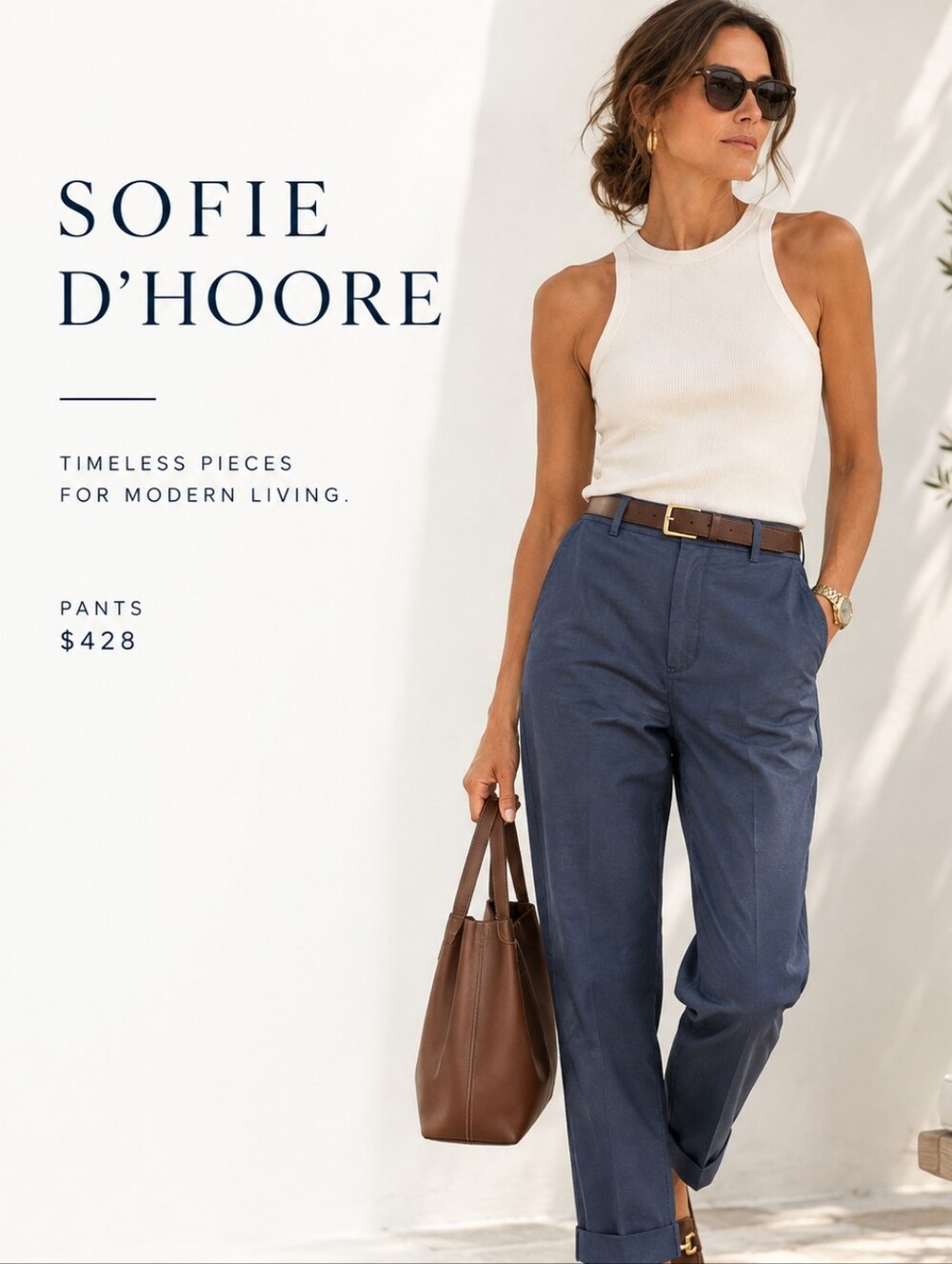 Sofie D'Hoore Cotton Chinos in Blue Size Small